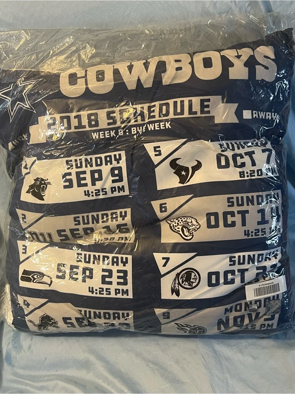 Dallas Cowboys Team Logo Throw Pillow - Navy and Gray